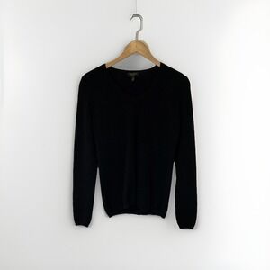 Charter‎ Club Womens Sweater Black M 2 Ply Cashmere Pullover V Neck Luxury